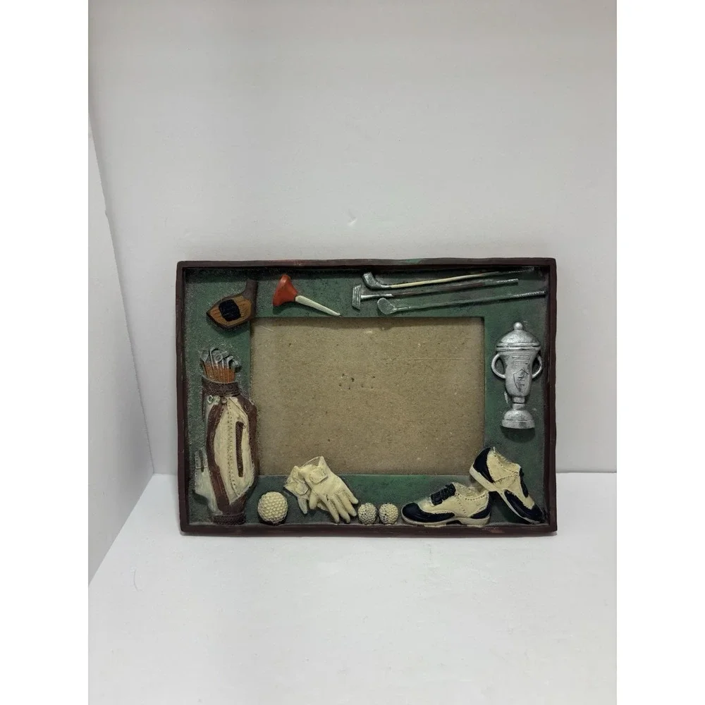 Rustic Ceramic Golf Themed Photo Picture Frame 4x6‎